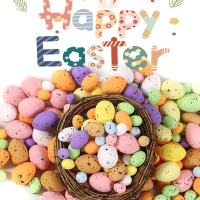 1.8/2.5/3/4cm Easter Eggs DIY Foam Easter Decoration Wreath Accessories Colorful Easter Egg Ornaments Supplies