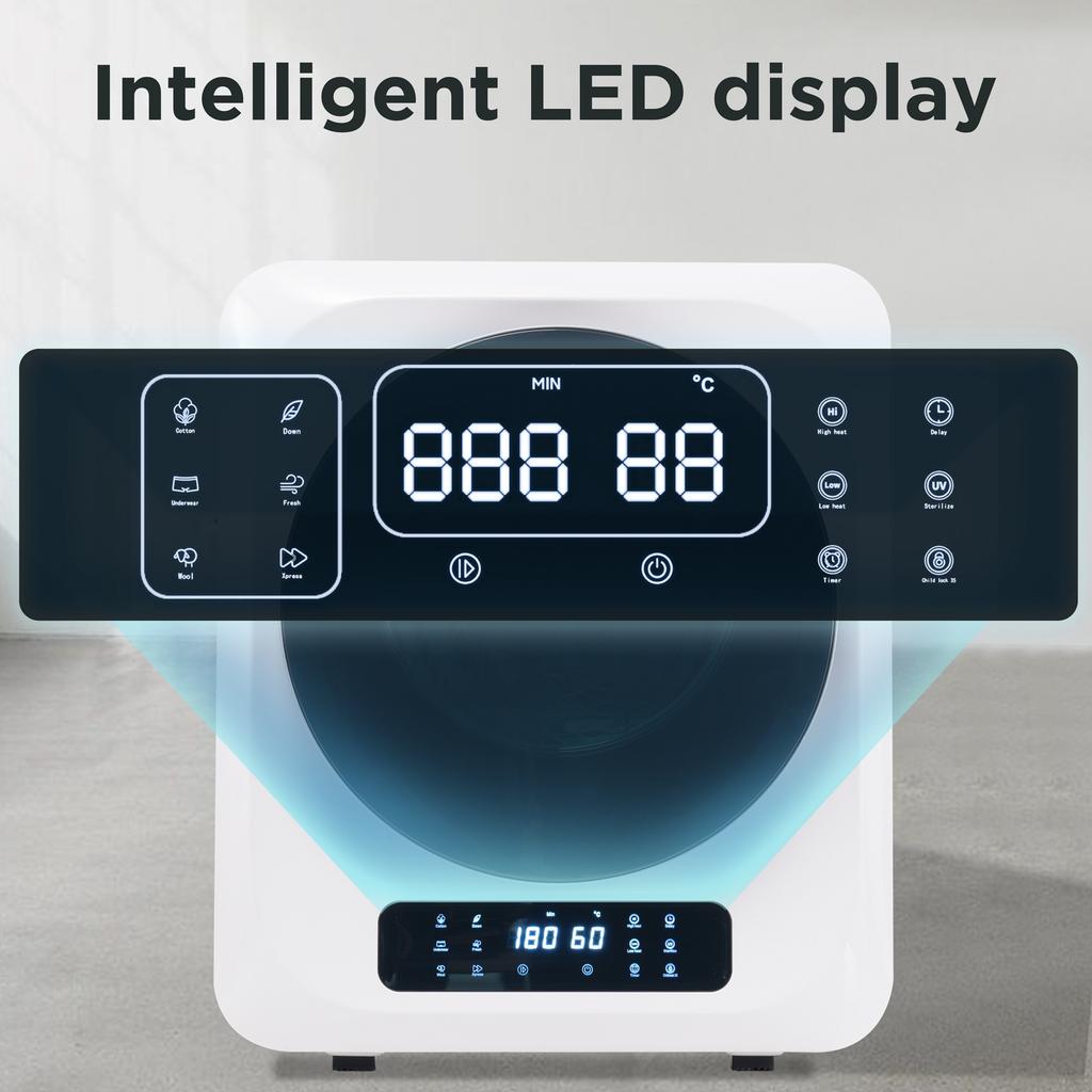 Sèche-linge à évacuation, acier inoxydable, 3 kg, en réalité jusqu'à 4 kg, 850 W, filtration multiple, 6 programmes. Protection contre la surchauffe, montage mural [Classe énergétique G]