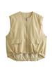 2024 Spring/Summer Women's Loose Pleated Hem Vest - European & American Style Fashion