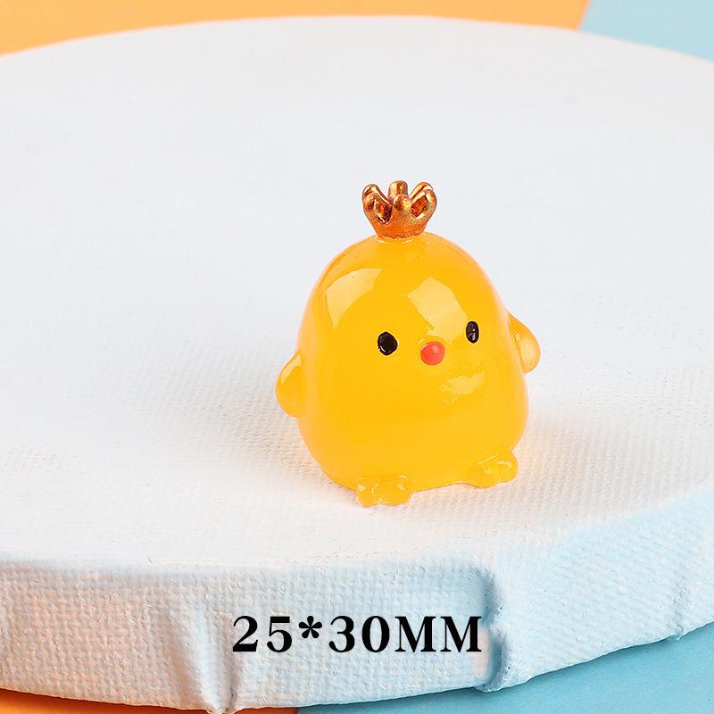 Cute Crown Chicken Mini Luminous Ornament for Car and Home Decor
