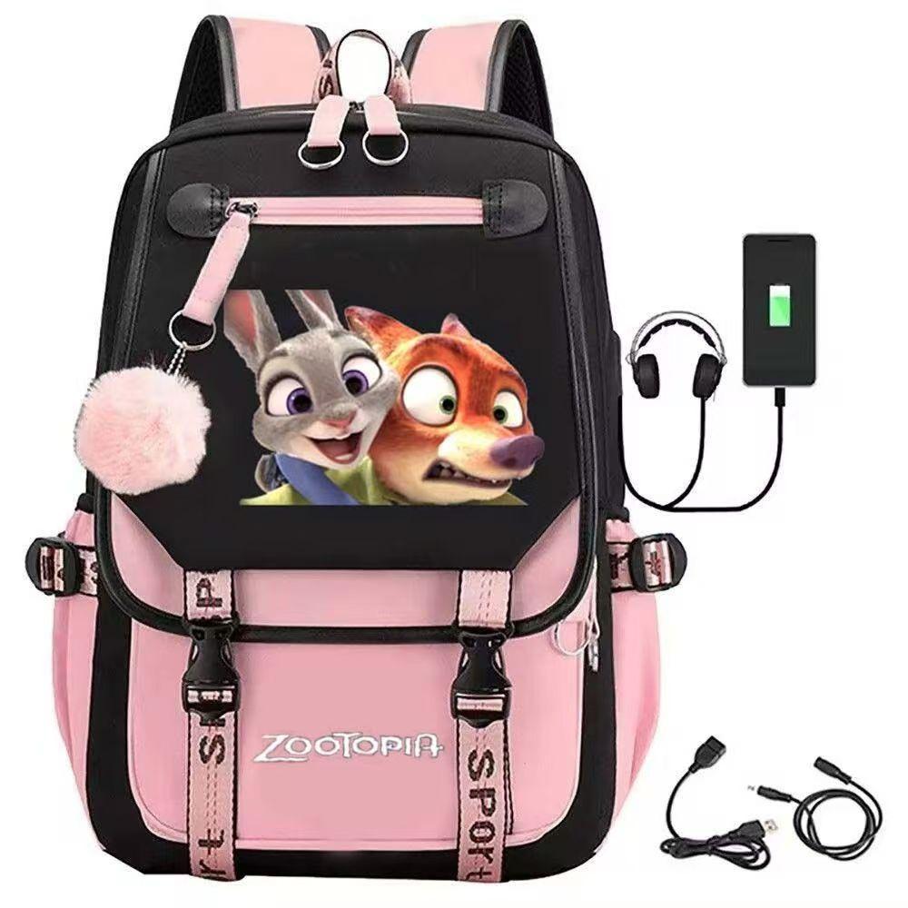Zootopia Süße Judy Nick Rucksack mit großem Fassungsvermögen Anime-Thema Schülerrucksack 0187