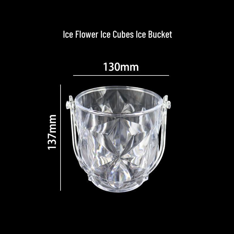 Yuanbao Transparent Plastic Ice Bucket for Wine, Beer, and Champagne - Handheld with Ears