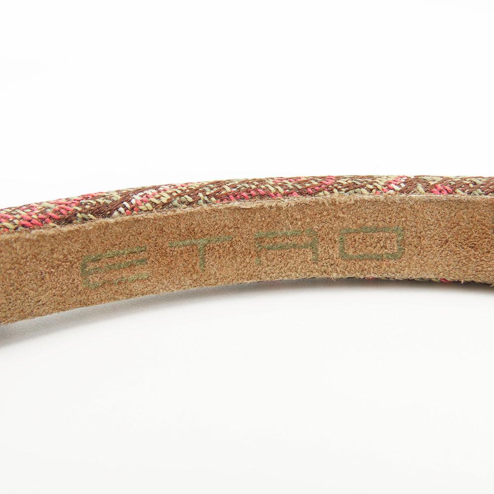 Used ETRO Other accessories Katyusha cotton/Suede Brown multicolor Paisley Pattern