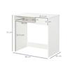 Office Desk, 80x45x75 cm Space-Saving Desk with Keyboard Tray, Document Drawer, White