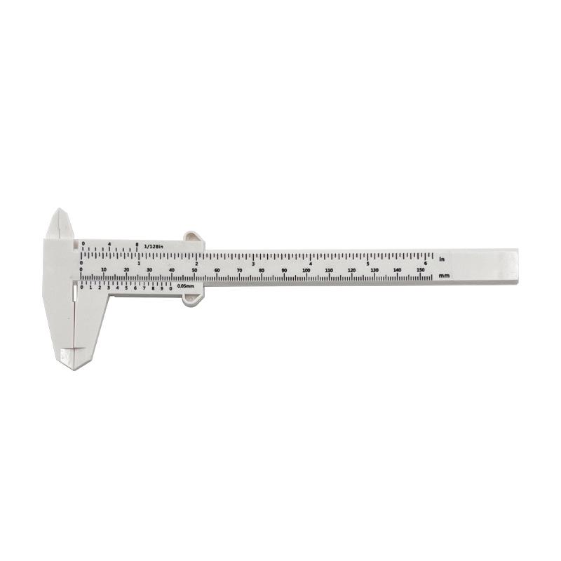 150mm Plastic Vernier Caliper, Double Scale, Mini Measuring Tool for Jewelry and Student Use