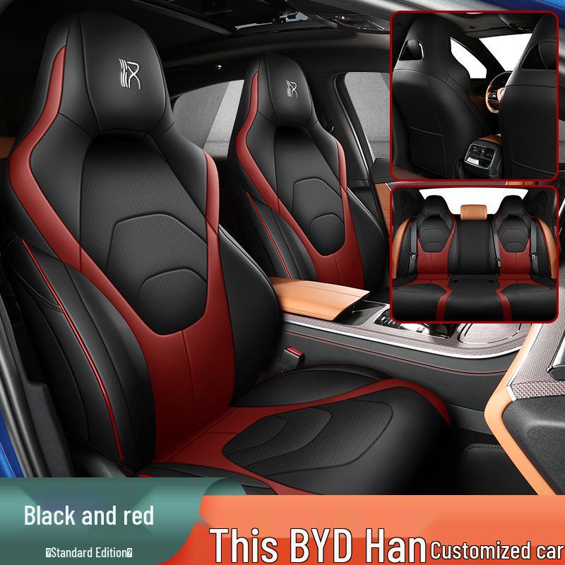 

Универсальная подушка на сиденье автомобиля BYD Han, износостойкая кожа для всех сезонов, комплект на 5 мест custom made