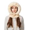 Outdoor Headgear 3 in 1 Hat Scarf Detachable Face Guard Set Adjustable Face Fit Windproof Warm Knit Fleece Cold Weather Hat