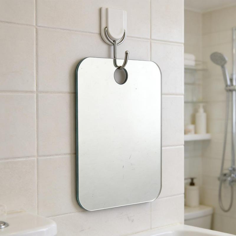 Acrylic Shower Makeup Mirror Women Men Portable Fogless Mirror with Holder Suction Cup Home Bathroom Washroom Decorative Mirrors