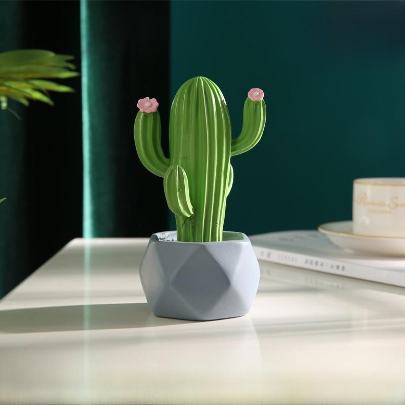 Resin Cactus Ornament For Creative Home Decoration Gift For Childrens Gift Day