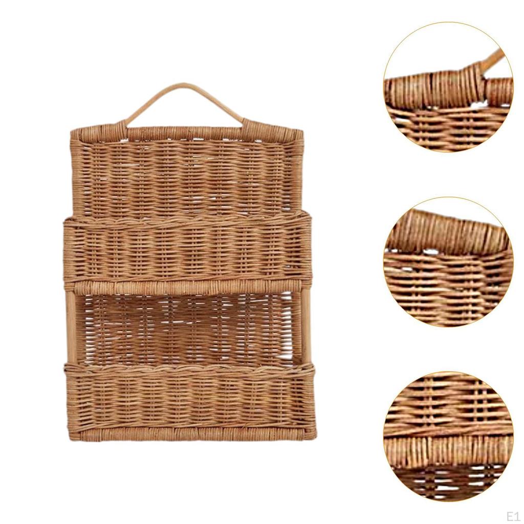 Double Woven Hanging Basket Fruit Storage Planter Baskets for Organizing