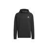 adidas Solid Color Logo Print Hooded Long Sleeve Sweatshirt Men Sweatshirt Black HY0971