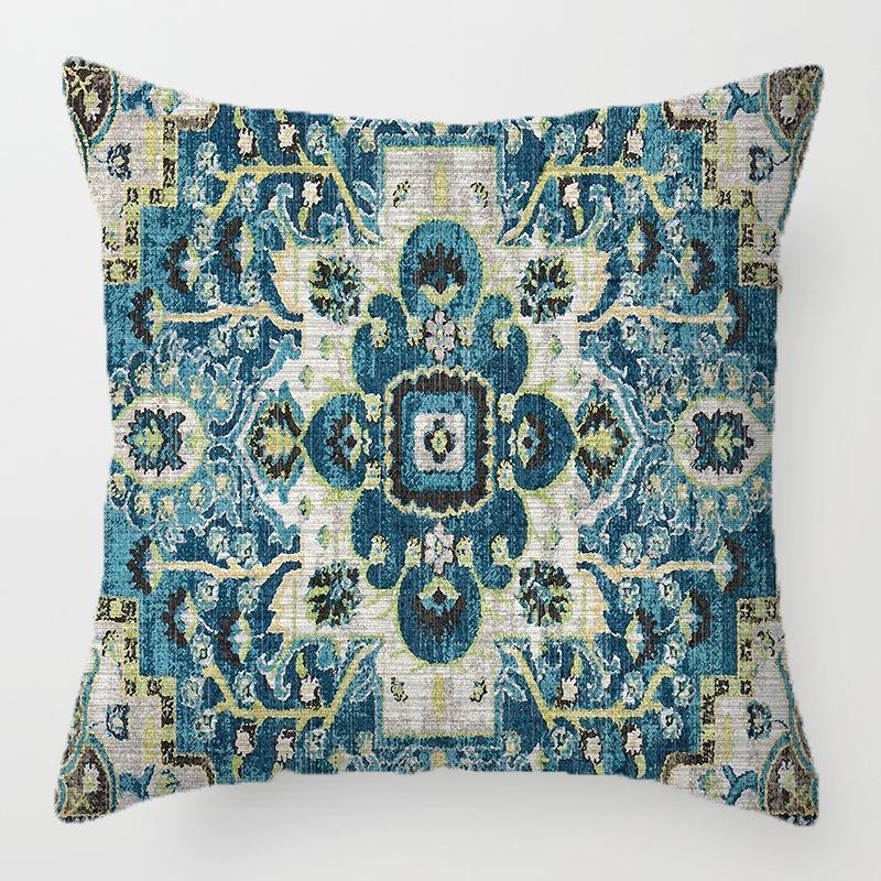 Home Decor Exquisite Ethnic Pattern Digital Printed Pattern Cushion Cover Suitable for Sofa Bedroom Car Pillow Cover