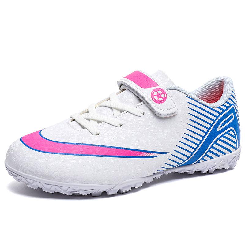 Größe 29-39 TF/FG Kinderfußballschuhe Leder Klettverschluss Fußballschuhe Kinder Mode Pink Kinder Sneaker Jungen Futsalschuhe