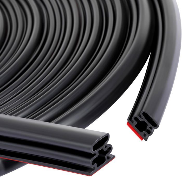 Joint caoutchouc boudin 6 m 10×10 mm adhésif - étanchéité portes & fenêtres noir