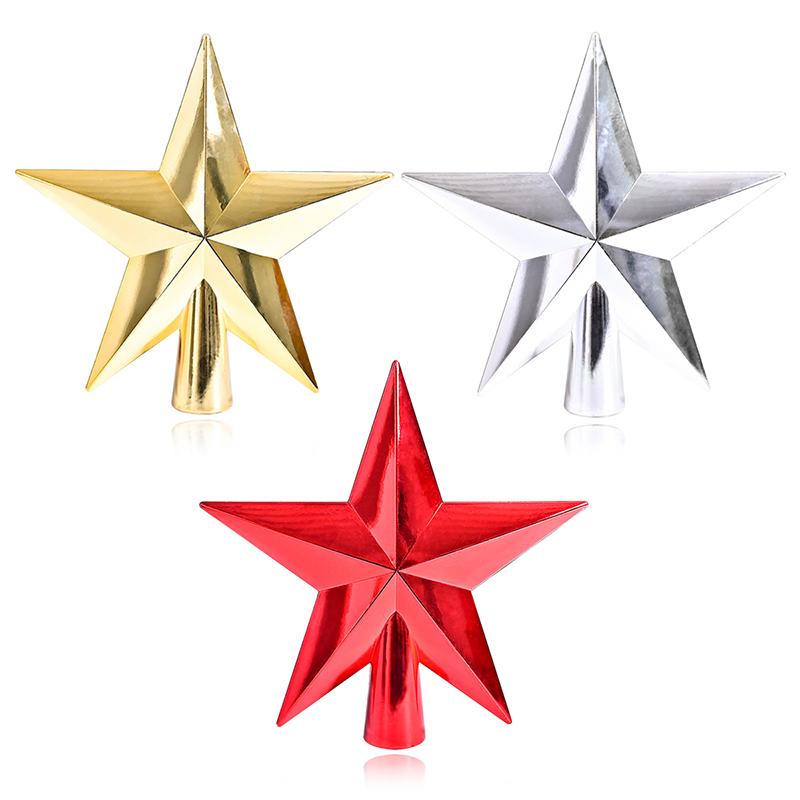 20cm Christmas Tree Topper Star Five-Pointed Star Pendant Ornaments Christmas Decorations For Home Christmas Tree New Year