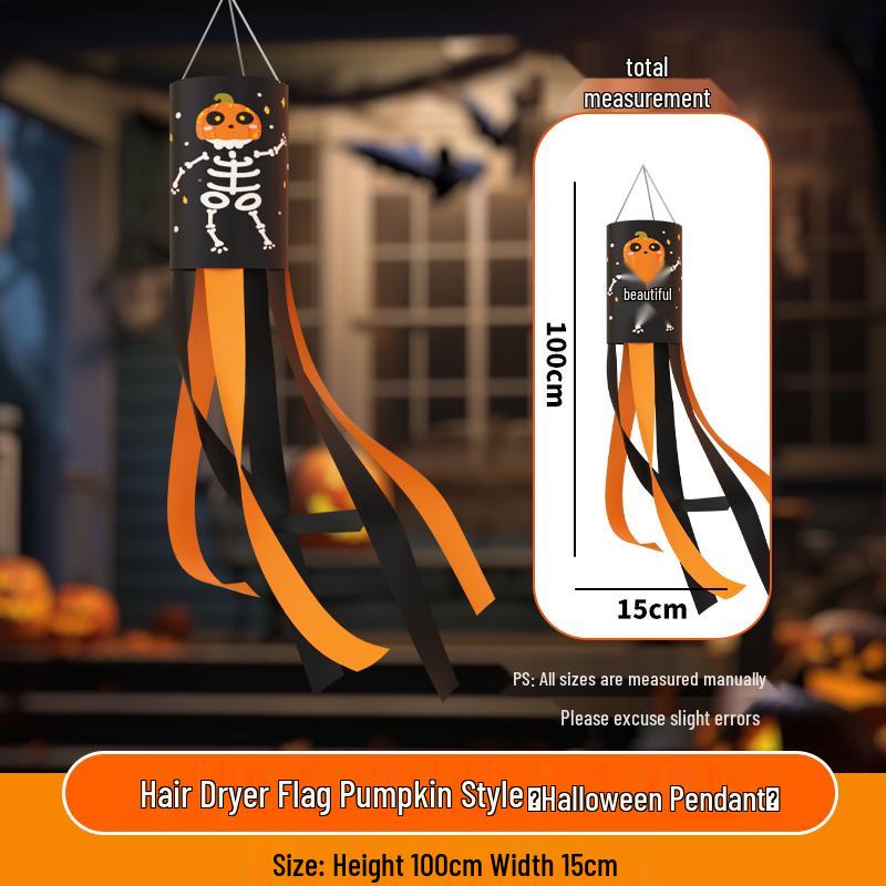 

Halloween Outdoor Hanging Ornaments: Pumpkin, Ghost, and Wind Sock Flag Decorations