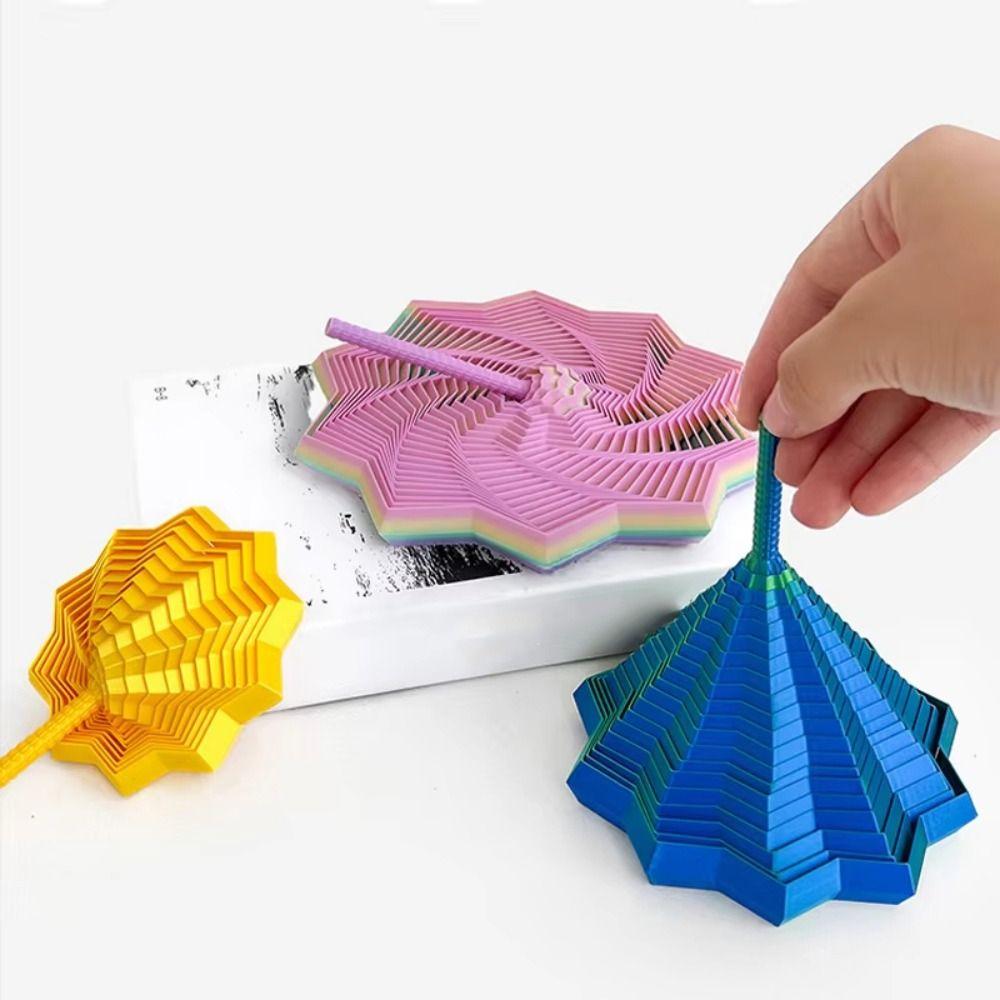 Visual Illusion Fractal Fidget Star Model 3D Printing Whirling Spiral Ornaments  Office/School