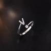 Sterling Adjustable Letter Zircon Ring Women Minimalist Fashion Jewelry Alphabet Initial