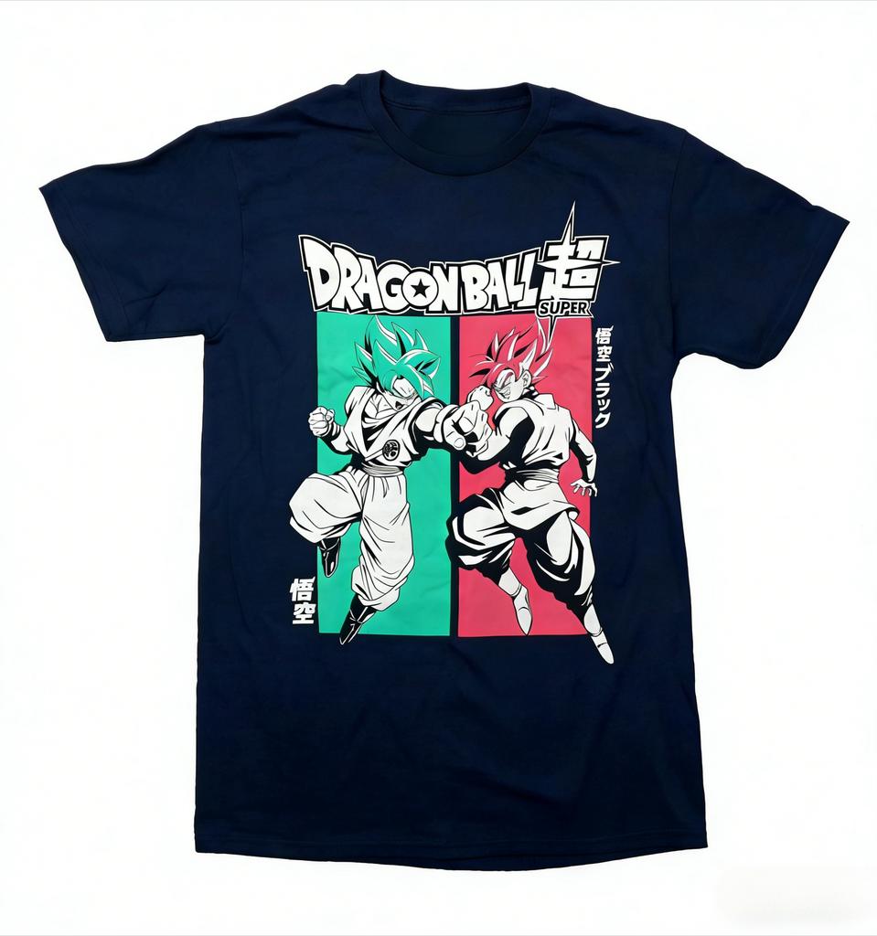 Dragon Ball Super TShirt Men Summer Goku Vs Goku Black Anime Graphic Short Sleeve Oversized Streetwear Loose Fit Anime Fan Tee