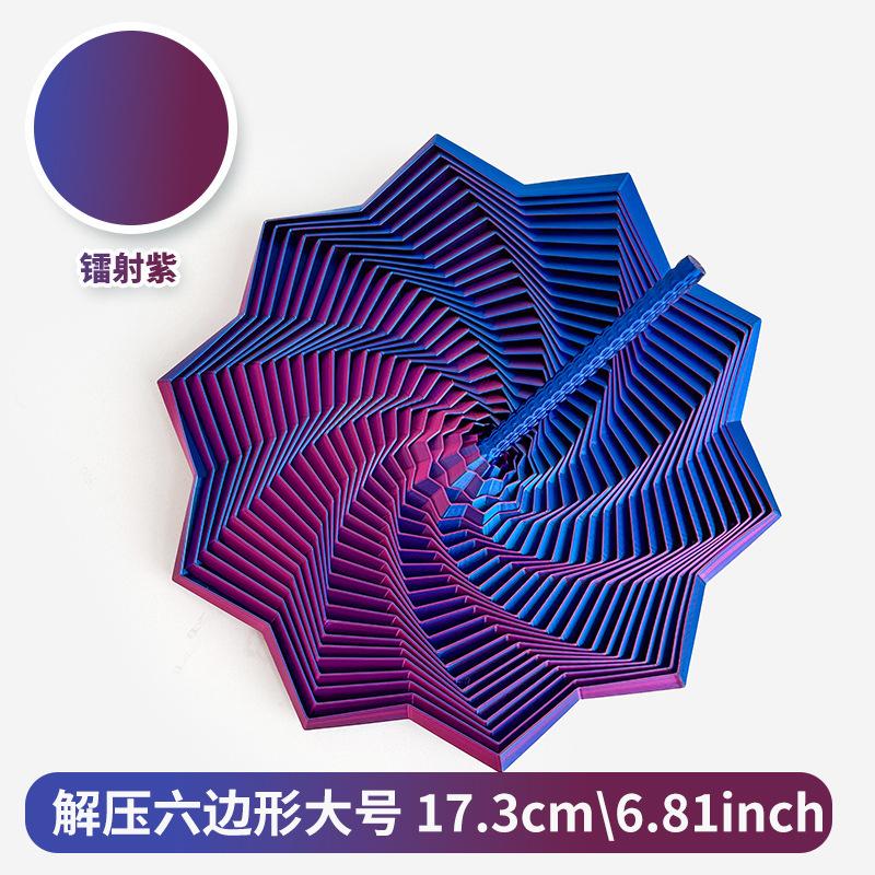 3D Printed Sensory Fidget Hexagon Fractal Star Finger Rotating Spiral Anti Stress Relief Toy Desktop Decompression Radish Tower