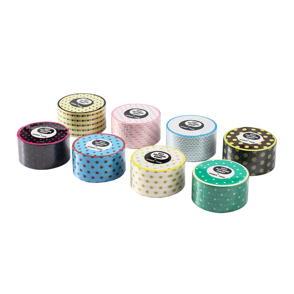 JIANWU Dot Pattern Diary Series Vintage Vintage Colorful Dots Landscape Material Collage Washi Tape Creative Journal Stationery