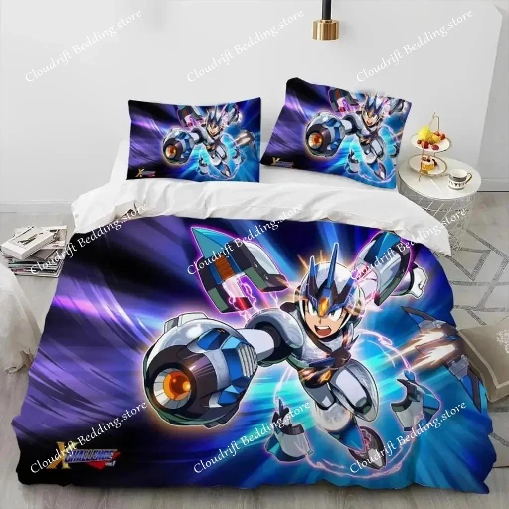3D-Druck Rockman Megaman Spiel Cartoon Bettwäsche Set Jungen Mädchen Twin Queen Size Bettbezug Kissenbezug Bett Kinder Erwachsene026