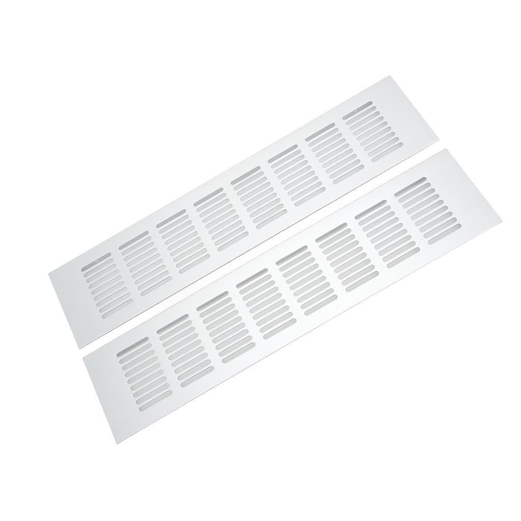 2 Pcs Air Vent Ventilation Grille Aluminium Alloy Rectangular Vent Plate for Cabinet Shoe Cabinet Closet 80x350mm