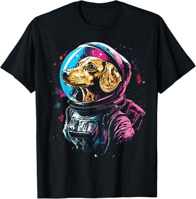 Dachshund Astronaut Space Suit Men Funny Dog Meme Galaxy Unisex T-Shirt