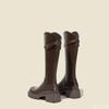 Spring And Autumn New Knight Women'S Shoes Versatile Thick Soled Long Tube Slimming Boots Solid Color Western Boots Platform