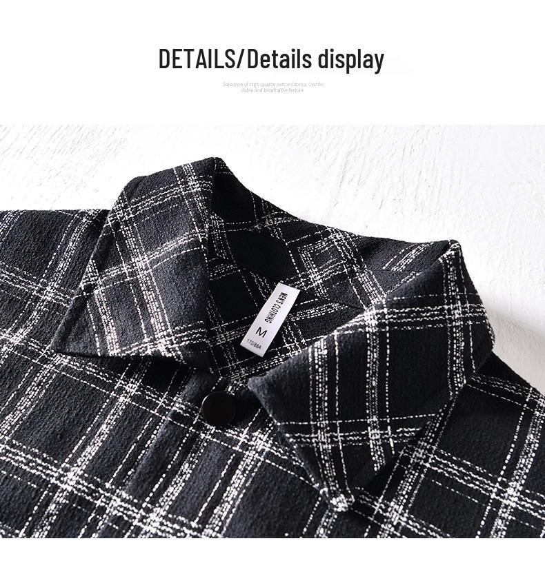 Men's Autumn Retro Plaid Colorblock Casual Jacket - Plus Size Loose Fit Versatile Top Coat