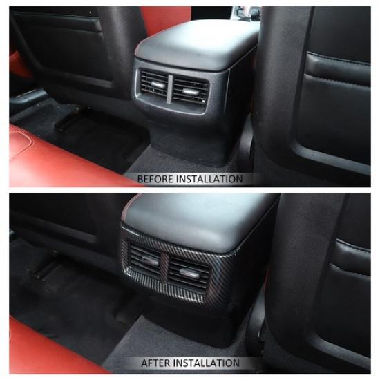 Rear Air Condition Vent Panel Cover Trim for Dodge Challenger 2015+ Carbon Fiber