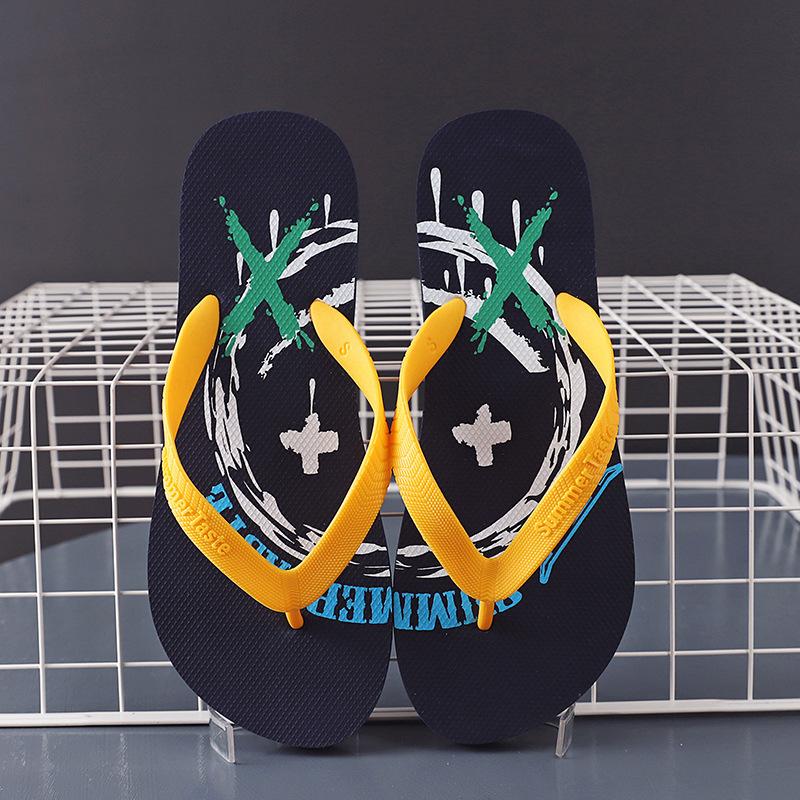 Fashion 2025 New Men's Rubber Flip-Flops Trendy Anti-Slip Beach Sandals for Summer Casual Non-Slip Slippers Students Lightweight Stylish