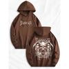 Men's Fashionable Printed Hoodie with Kangaroo Pockets and Front and Back Prints, Trendy Design, Preferred for Casual Wear