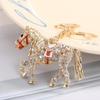 Rhinestone Horse Keychain Stylish Animal Pendant Decorative Key Ring For Women Bag Charm Hanging Lucky Gift