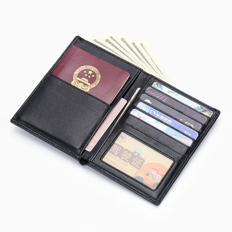 Sheepskin Woven Passport Holder: Women's Genuine Leather Multi-Card Slot Vertical Wallet
