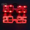 New Year Party LED Light Up Glasses 2025 Number Luminous Glasses 3 Lighting Modes Cosplay Birthday Party Photo Prop