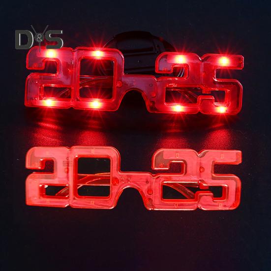 New Year Party LED Light Up Glasses 2025 Number Luminous Glasses 3 Lighting Modes Cosplay Birthday Party Photo Prop