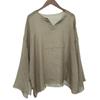 Johnature Women Summer T-shirt V-Neck Long Sleeve Solid Color Tees Ramie High Quality Loose Women Vintage T-Shirts