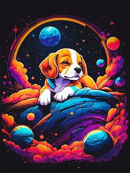 5D Diy Diamond Painting Dog Planet Full Square/Round Embroidery Mosaic Animals Starry Sky Home Decor