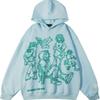 Mens Oversized Hooded Sweatshirt With 3D Digital Print Loose Fit Streetwear