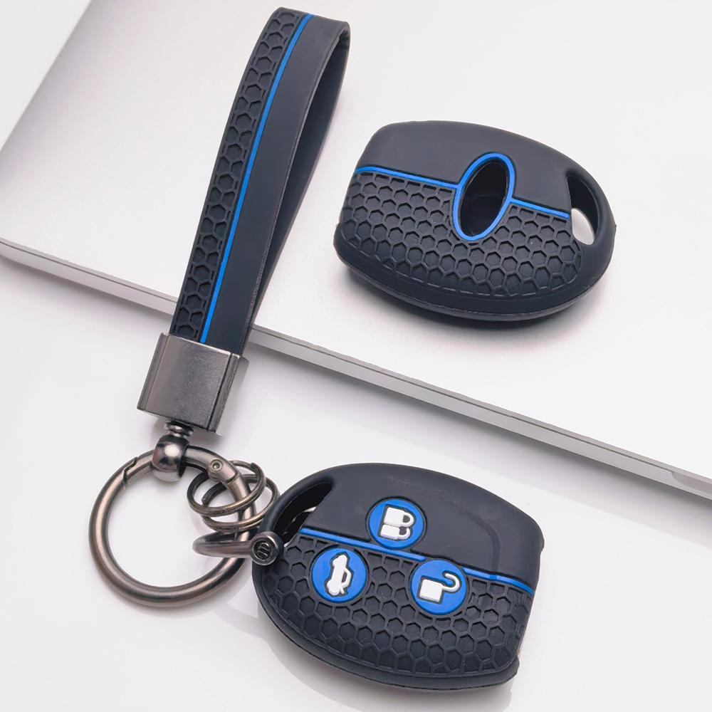 Key Holder Cover for Ford Focus C-Max Mondeo Fiesta MK3 MK4 MK5 MK7 with Keychain Anti-Scratch Surface Shockproof Structure Soft Grip Texture