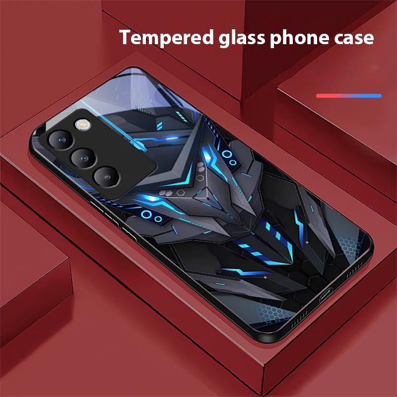 Creative Mech For Y72 33S 11 03 36 96 Lite 35 16 Iqoo 12 V40 SE 5G 29 40 21 30 X80 Pro Vivo Tempered Glass Phone Case Black