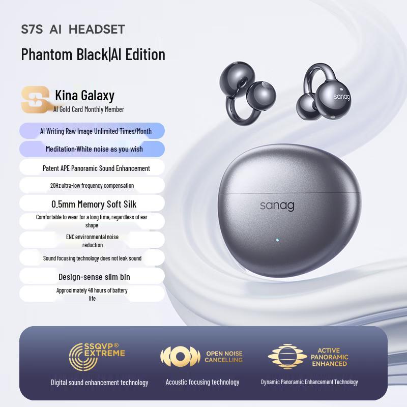 

SANAG S7S AI Open-Ear Clip Bluetooth Headphones