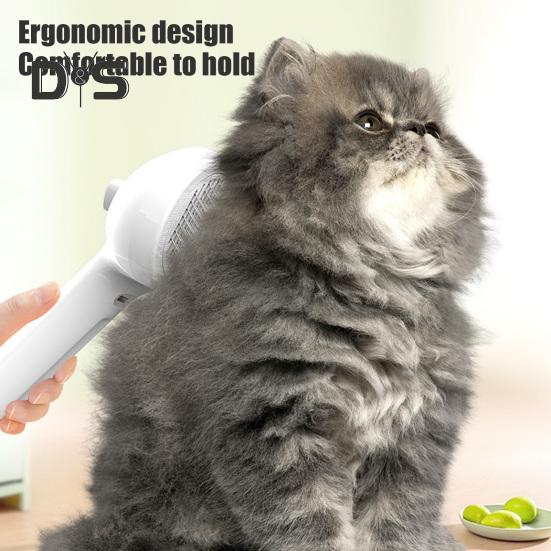 Cat Steam Brush for Shedding Rechargeable Spray Hair Removal Comb with Water Tank And Release Button Steamy Pet Grooming Brush for Cats Dogs