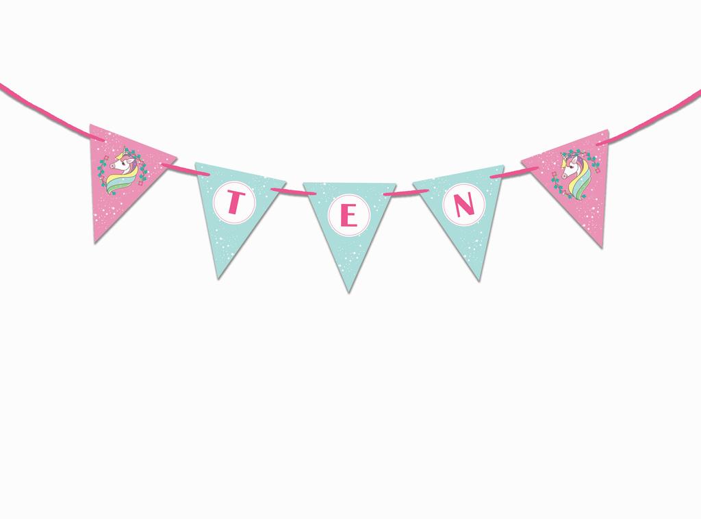 Inkdotpot Birthday Party Decorations Happy Birthday Party Garland Baby Girls Unicorn Pennant Banner