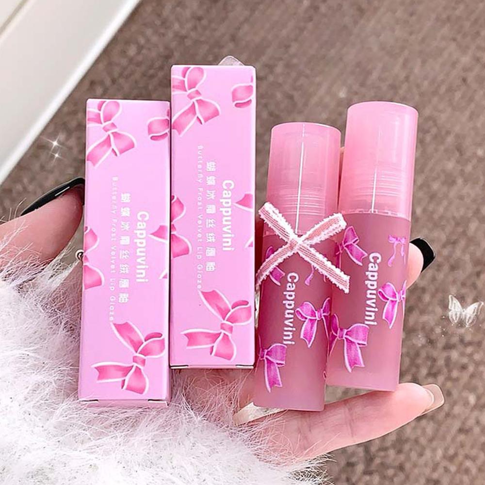 Cappuvini Butterfly Lip Glaze Set Watery Matte Lip Gloss Lipstick
