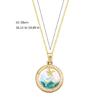 Elegant Oil Painting Bivalve Charm Necklace 10 Multicolored Artistic Designs Thin Metal Mixture Fashion Addition
