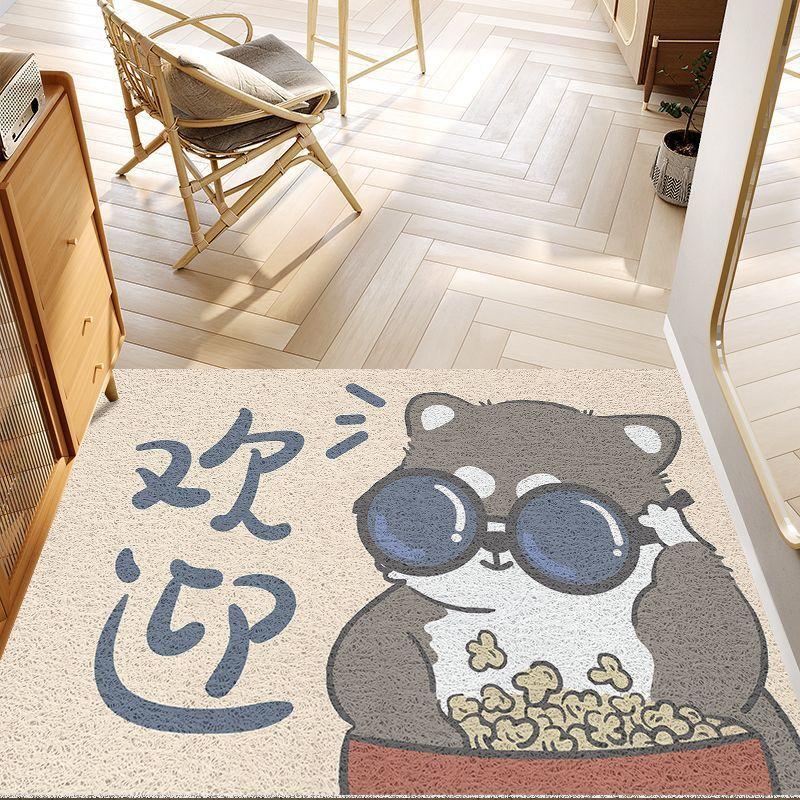 

Entry Door Floor Pad Wire Ring Dirt-resistant Slip-resistant Mat Cartoon Puppy Entrance Door Fine Rug Home Scraping Mud Rubbing Dirt Foot Mat 40 * 60cm