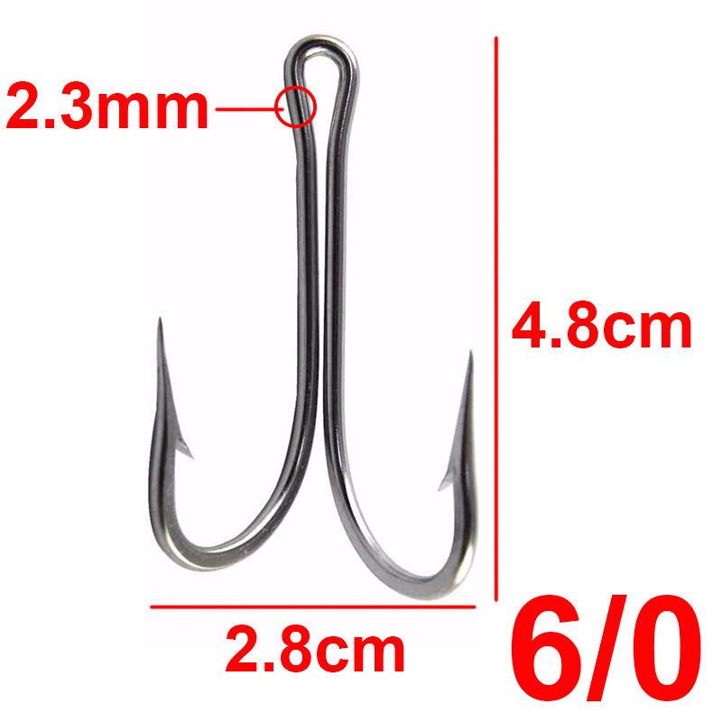 

10 шт. Двойные рыболовные крючки из нержавеющей стали 7982 Морские рыболовные аксессуары Большие острые двойные крючки для наживки Размер 6/0 7/0 8/0 10/0