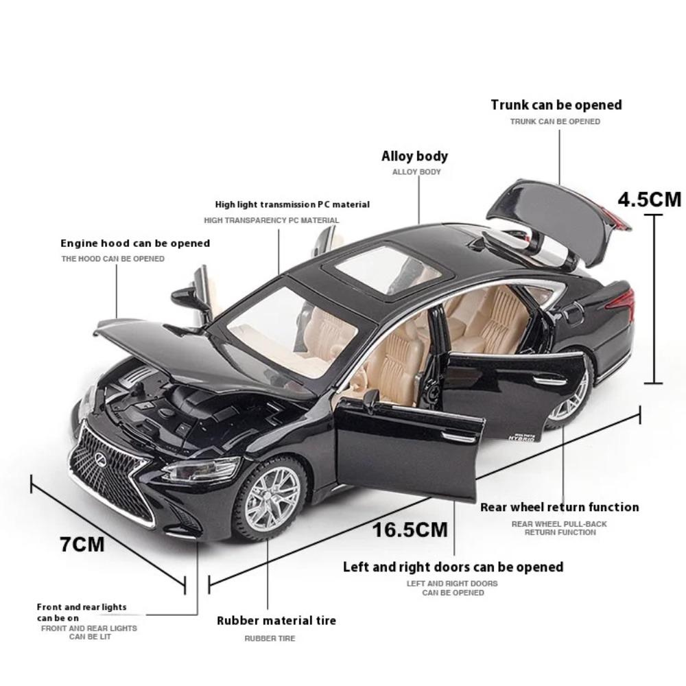 1/32 Alloy Die-cast Lexus LS500 Car Model Simulation Sound and Light Sedan Children's Toys with Base Ornaments Gift